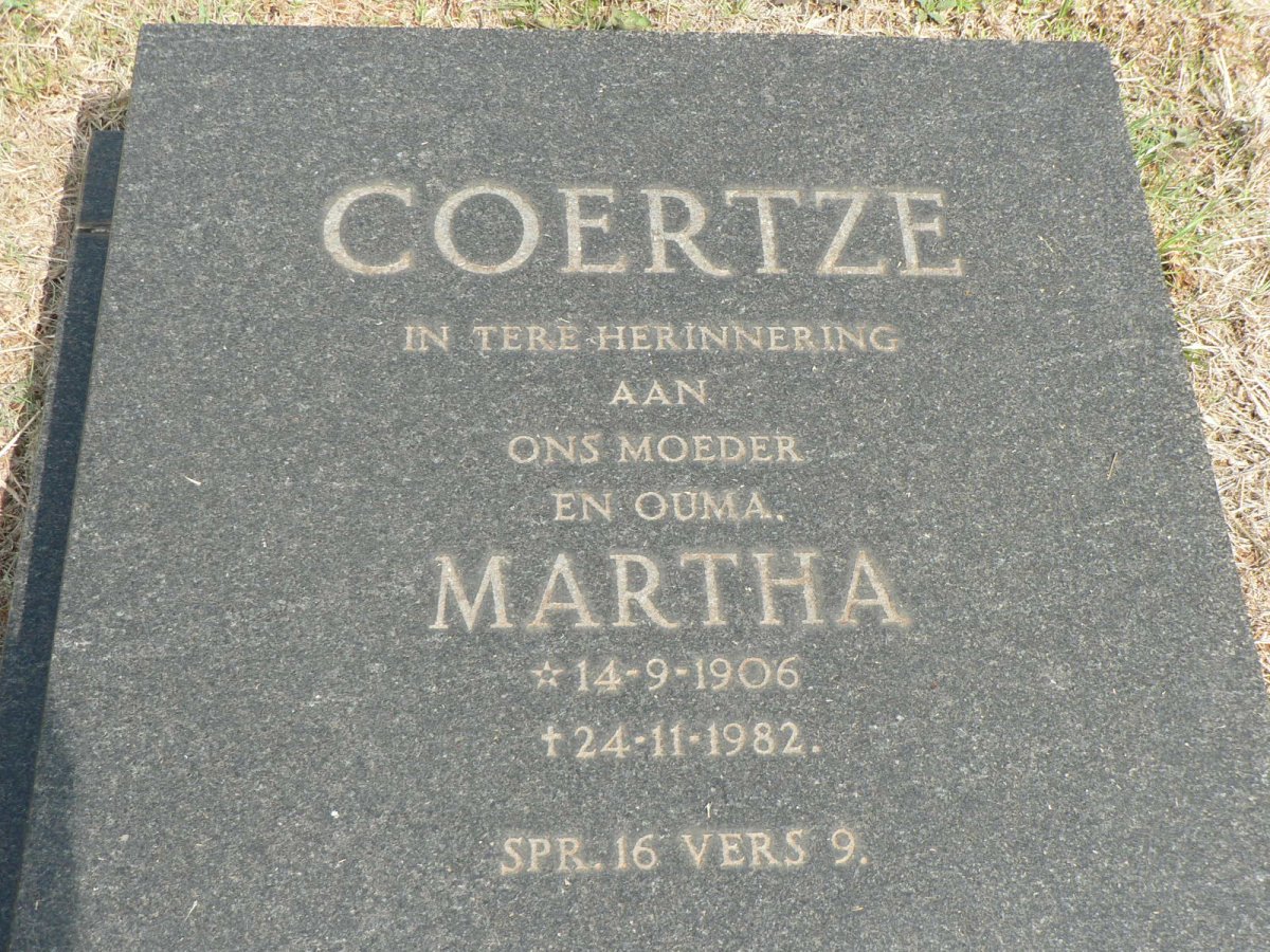 COERTZE Martha 1906-1982