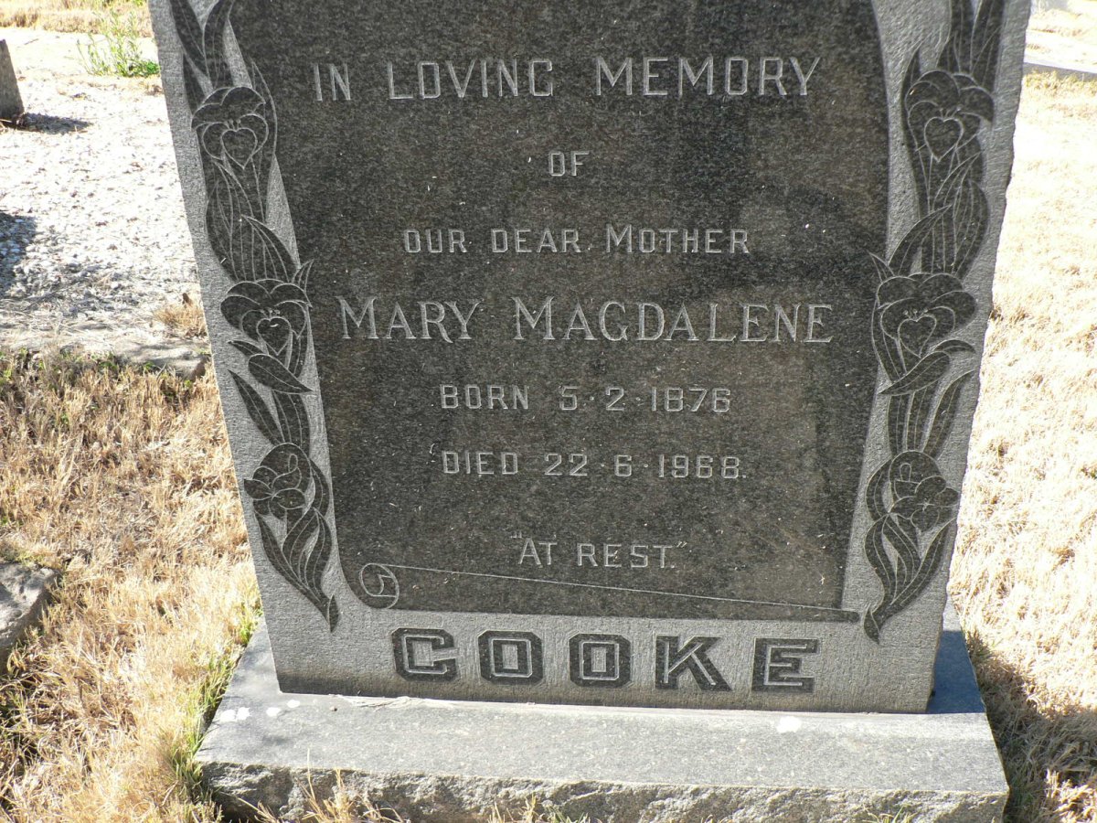 COOKE Mary Magdalene 1876-1968