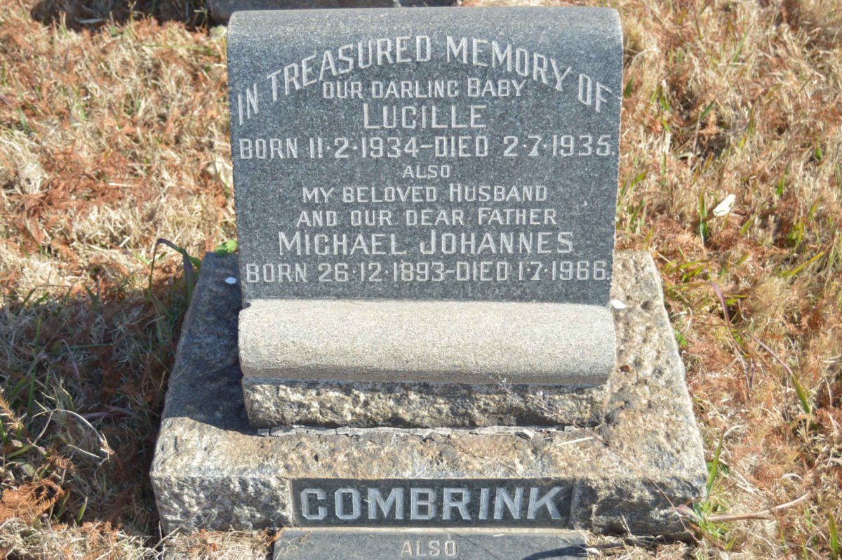 COMBRINK Michael Johannes 1893-1966 &amp; Roma 1903-1991 :: COMBRINK Lucille 1934-1935