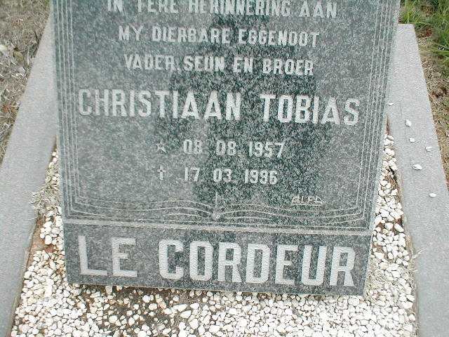 CORDEUR Christiaan Tobias, le 1957-1996