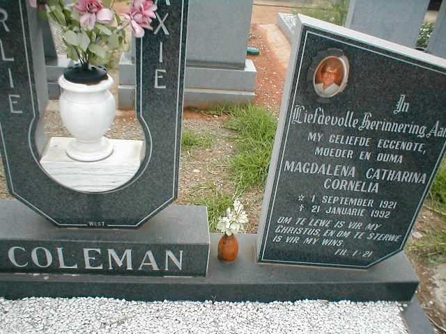 COLEMAN Magdalena Catharina Cornelia 1921-1992