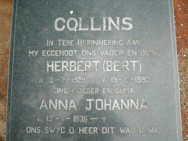 COLLINS Herbert 1929-1990 &amp; Anna Johanna 1936-