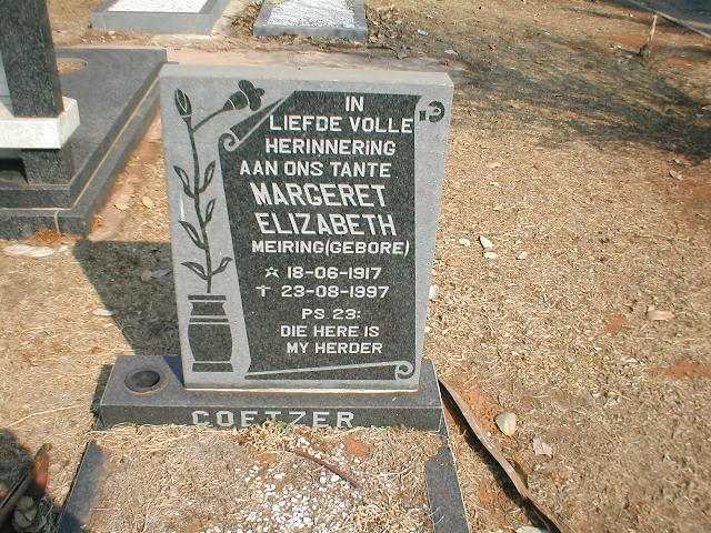 COETZER Margeret Elizabeth nee MEIRING 1917-1997