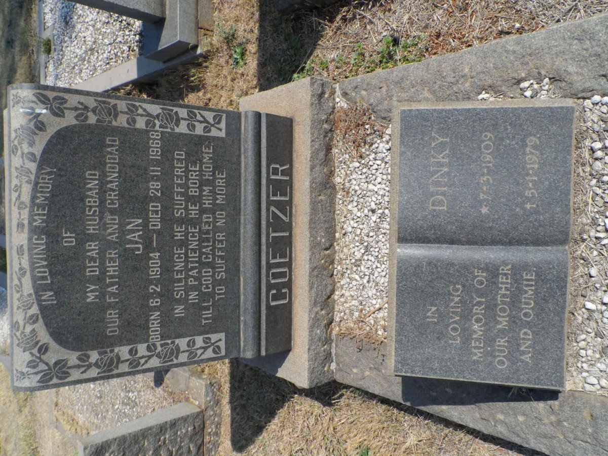 COETZER Jan 1904-1968 &amp; Dinky 1909-1979