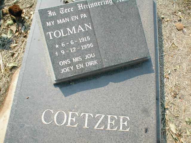 COETZEE Tolman 1915-1996