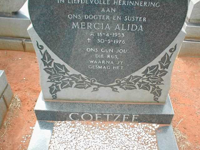 COETZEE Mercia Alida 1953-1976