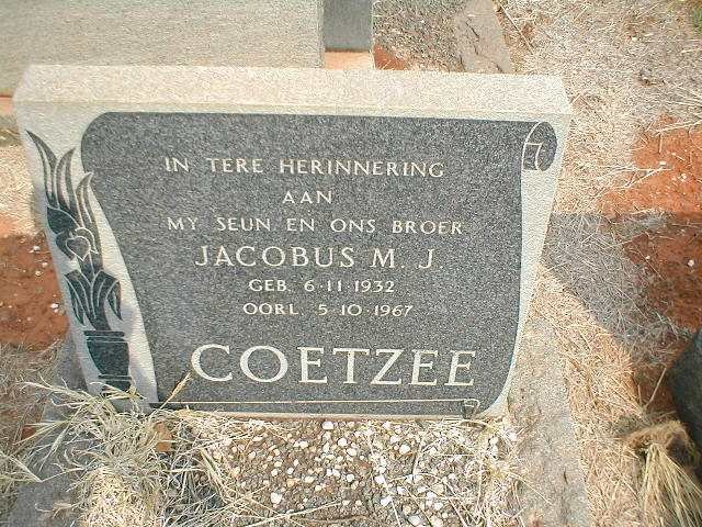 COETZEE Jacobus M.J. 1932-1967