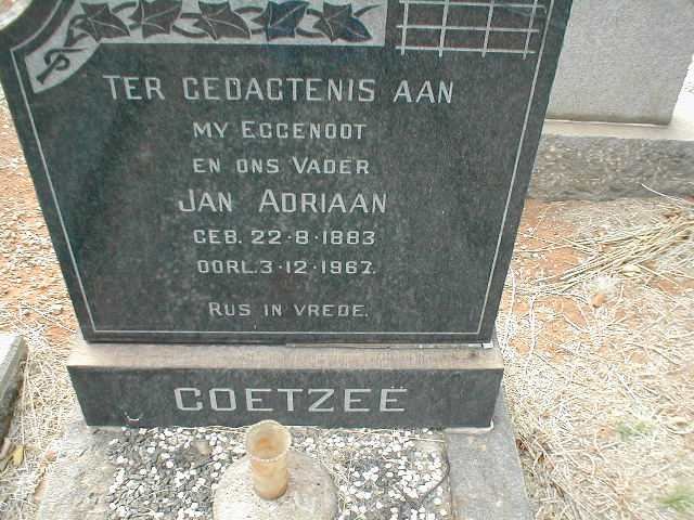COETZEE Jan Adriaan 1883-1967