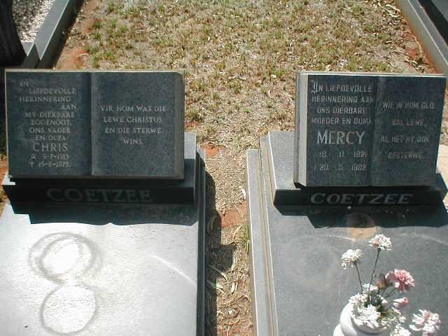 COETZEE Chris 1913-197? &amp; Mercy 1921-1982