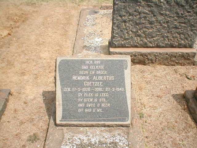 COETZEE Hendrik Albertus 1926-1949
