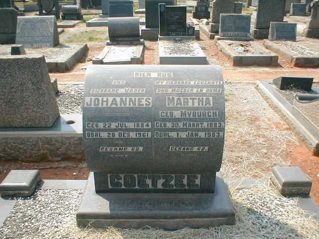 COETZEE Johannes 1884-1961 &amp; Martha MYBURGH 1883-1953