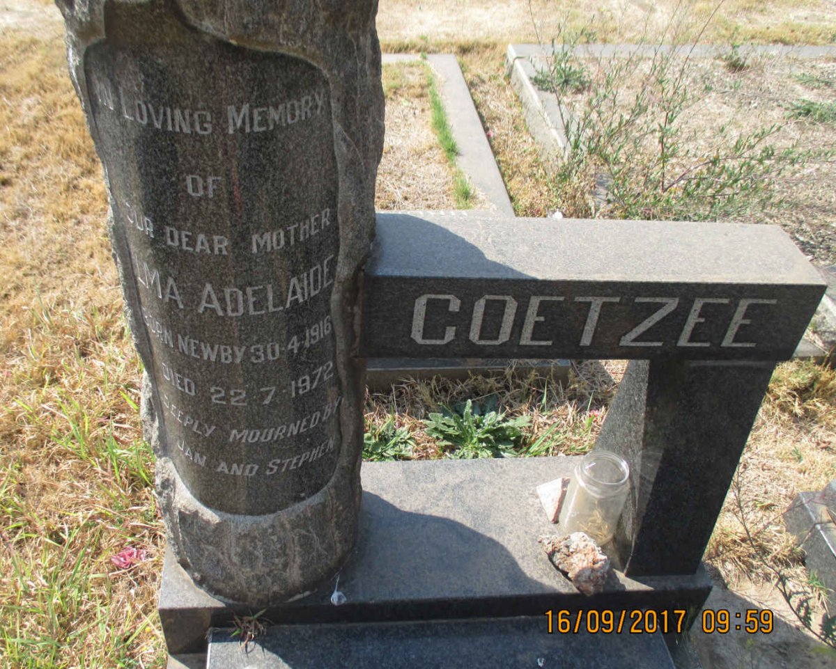 COETZEE Ilma Adelaide nee NEWBY 1916-1972