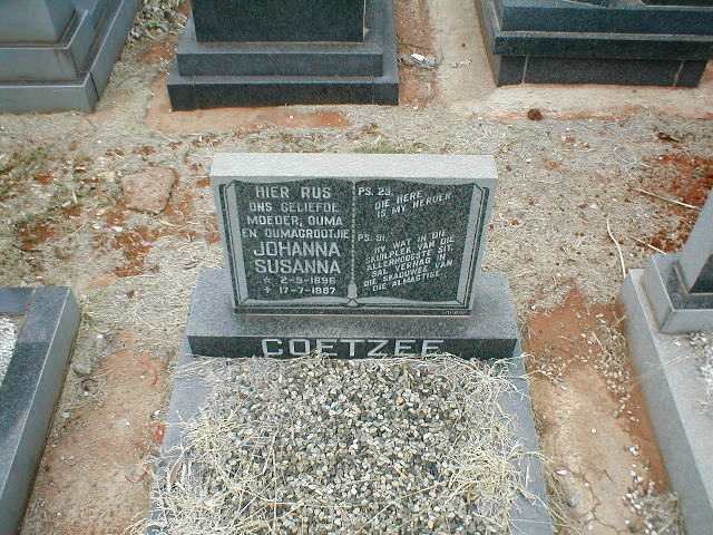 COETZEE Johanna Susanna 1896-1987