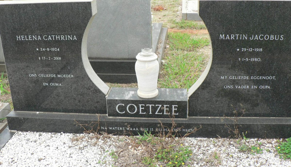 COETZEE Martin Jacobus 1918-1980 &amp; Helena Cathrina 1924-2008