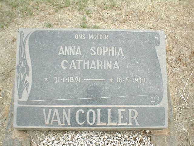 COLLER Anna Sophia Catharina, van 1891-1930