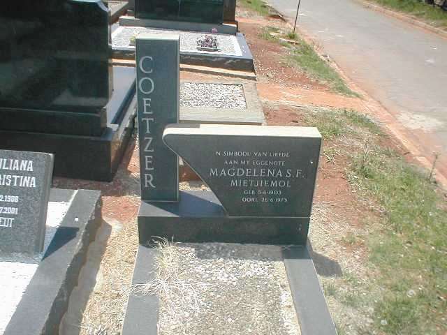 COETZER Magdelena S.F. 1903-1973