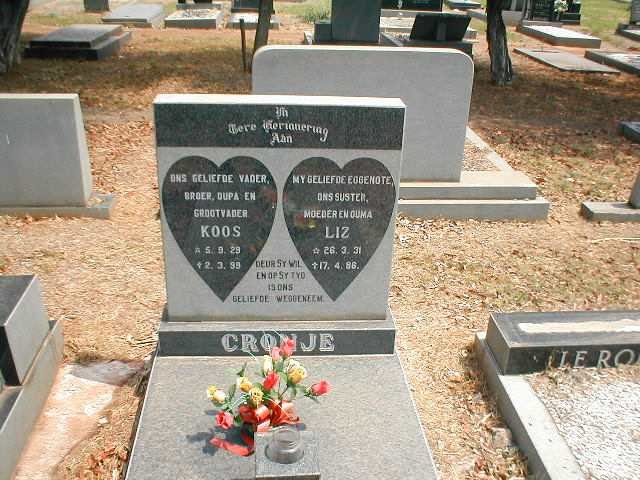 CRONJE Koos 1929-1999 &amp; Liz 1931-1986