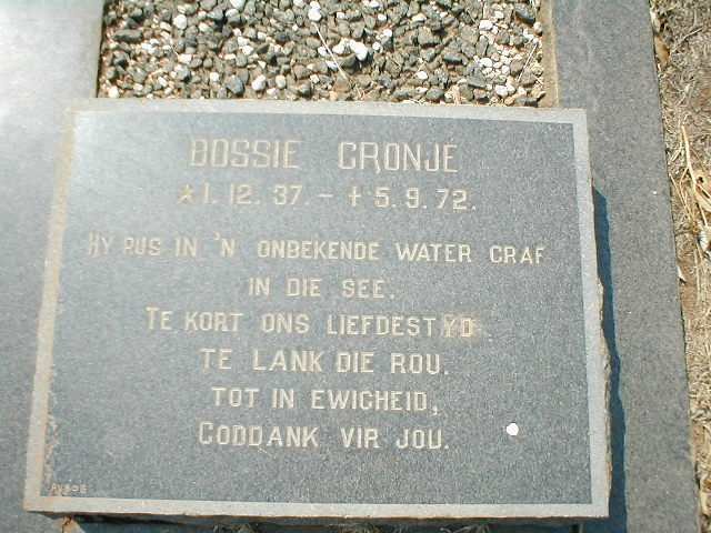 CRONJE Bossie 1937-1972
