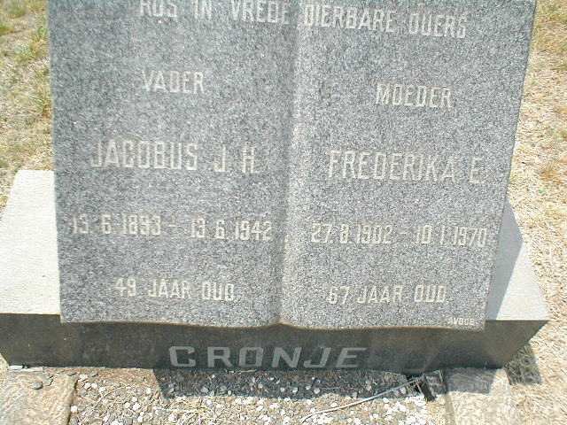 CRONJE Jacobus J.H. 1893-1942 &amp; Frederika E. 1902-1970