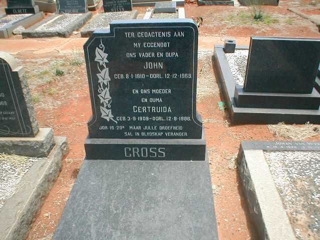 CROSS John 1910-1969 &amp; Gertruida 1909-1986