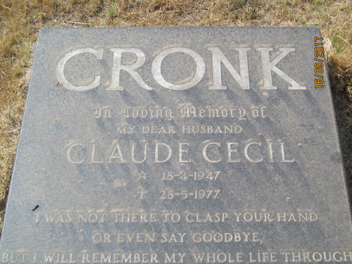 CRONK Claude Cecil 1947-1977