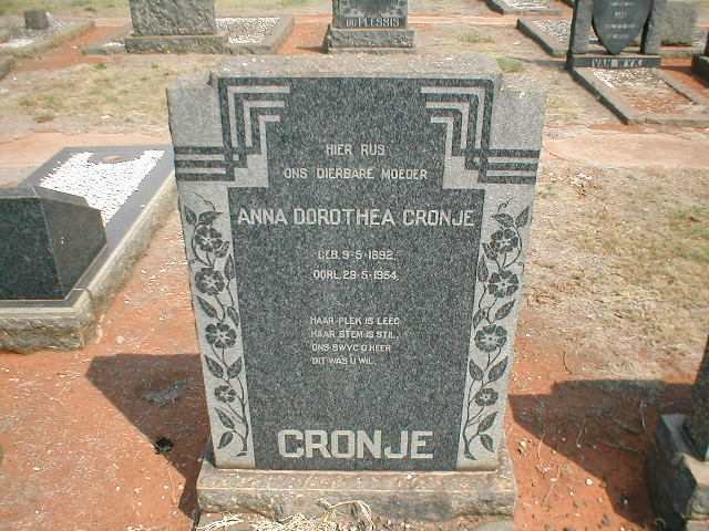 CRONJE Anna Dorothea 1892-1954