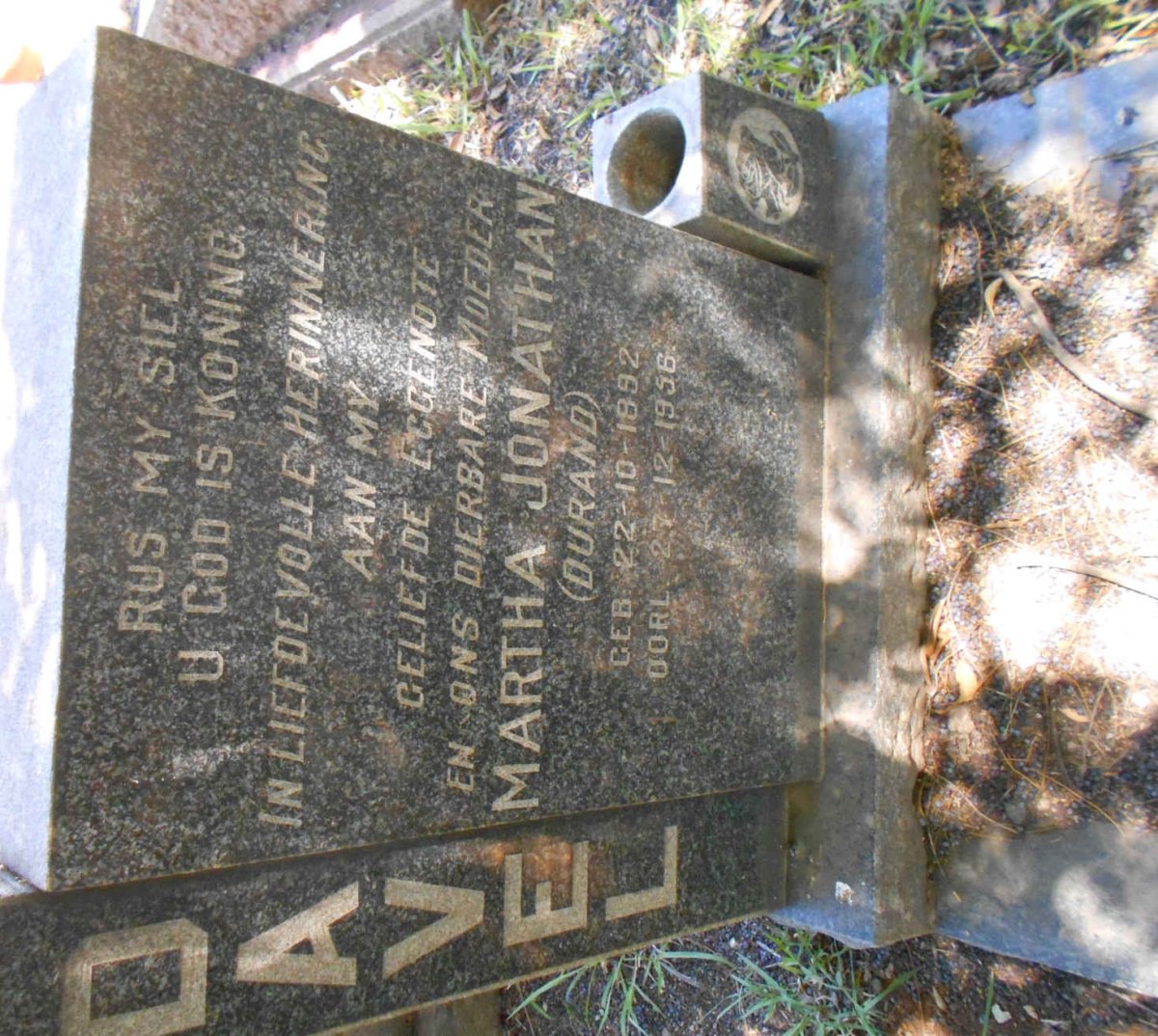 DAVEL Martha Jonathan nee DURAND 1892-1956