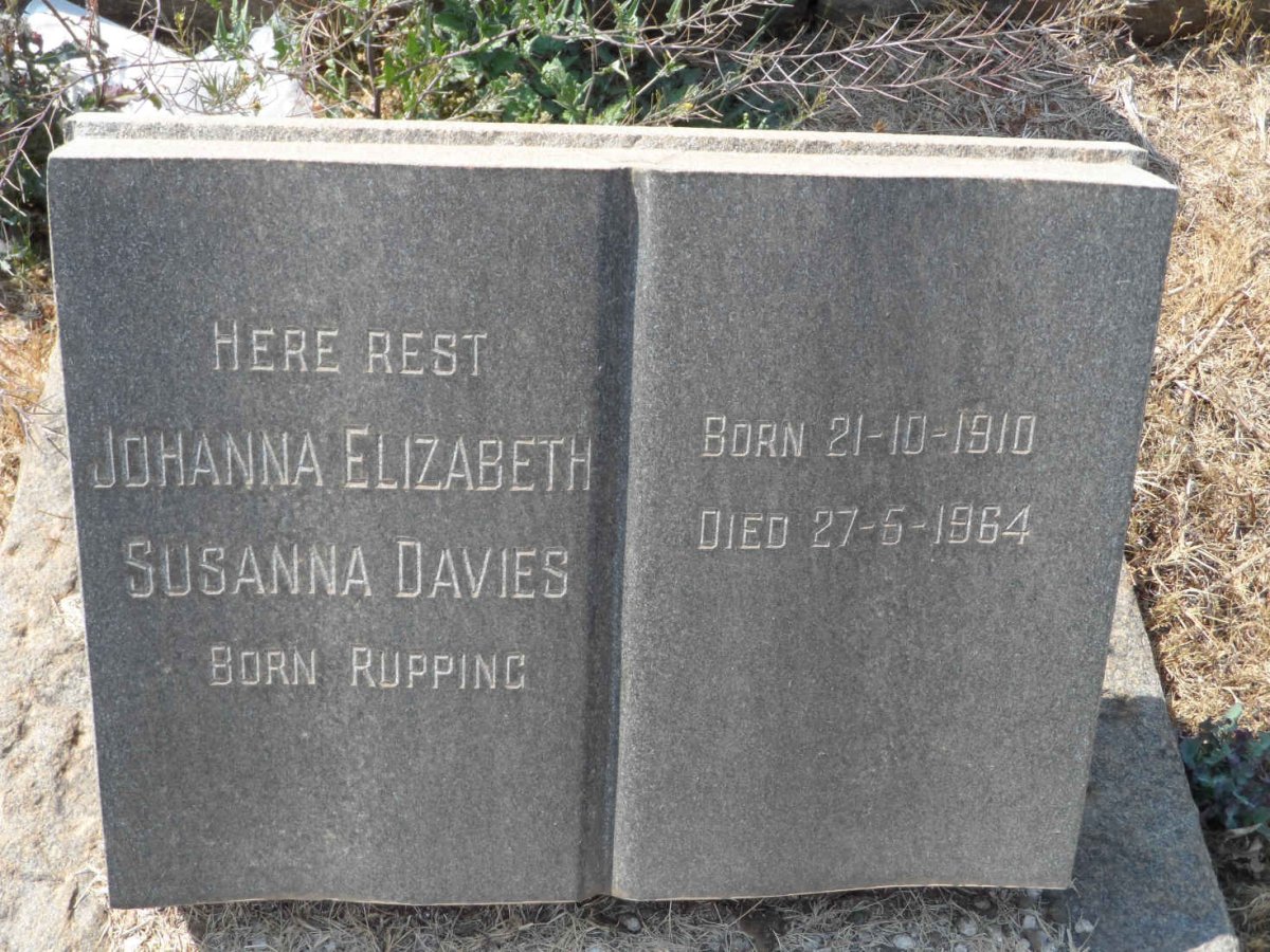 DAVIES Johanna Elizabeth Susanna nee RUPPING 1910-1964