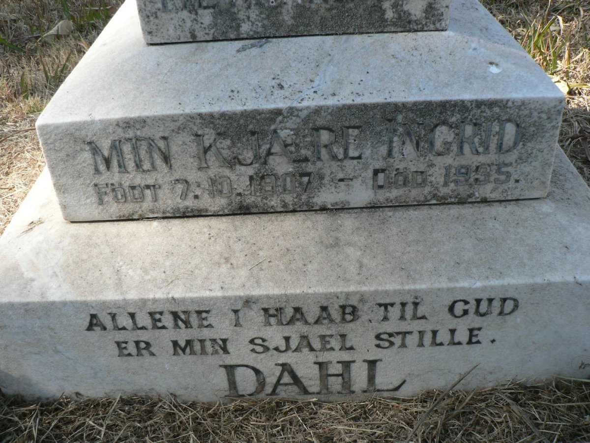 DAHL Min Kjære Ingrid 1907-1935