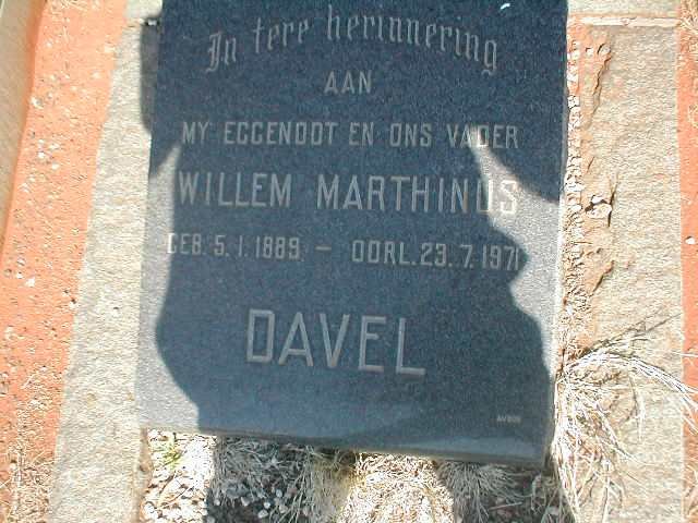 DAVEL Willem Marthinus 1889-1971