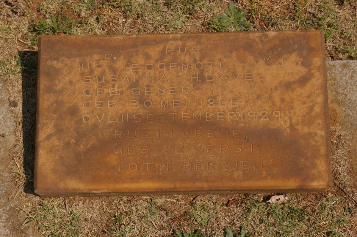 DAVEL Susanna E.H. nee GEYER 1865-1929