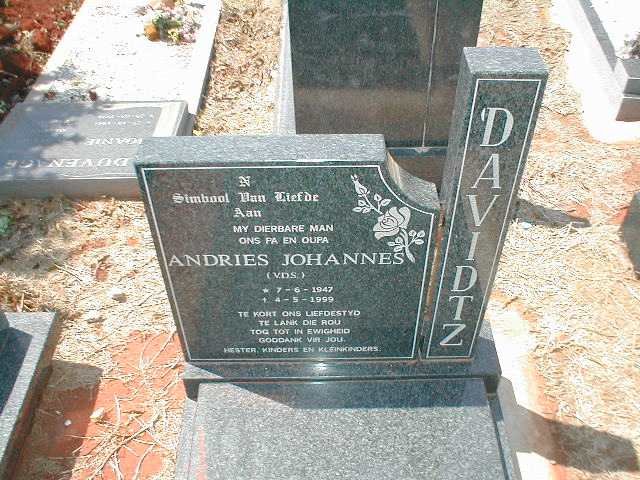 DAVIDTZ Andries Johannes 1947-1999