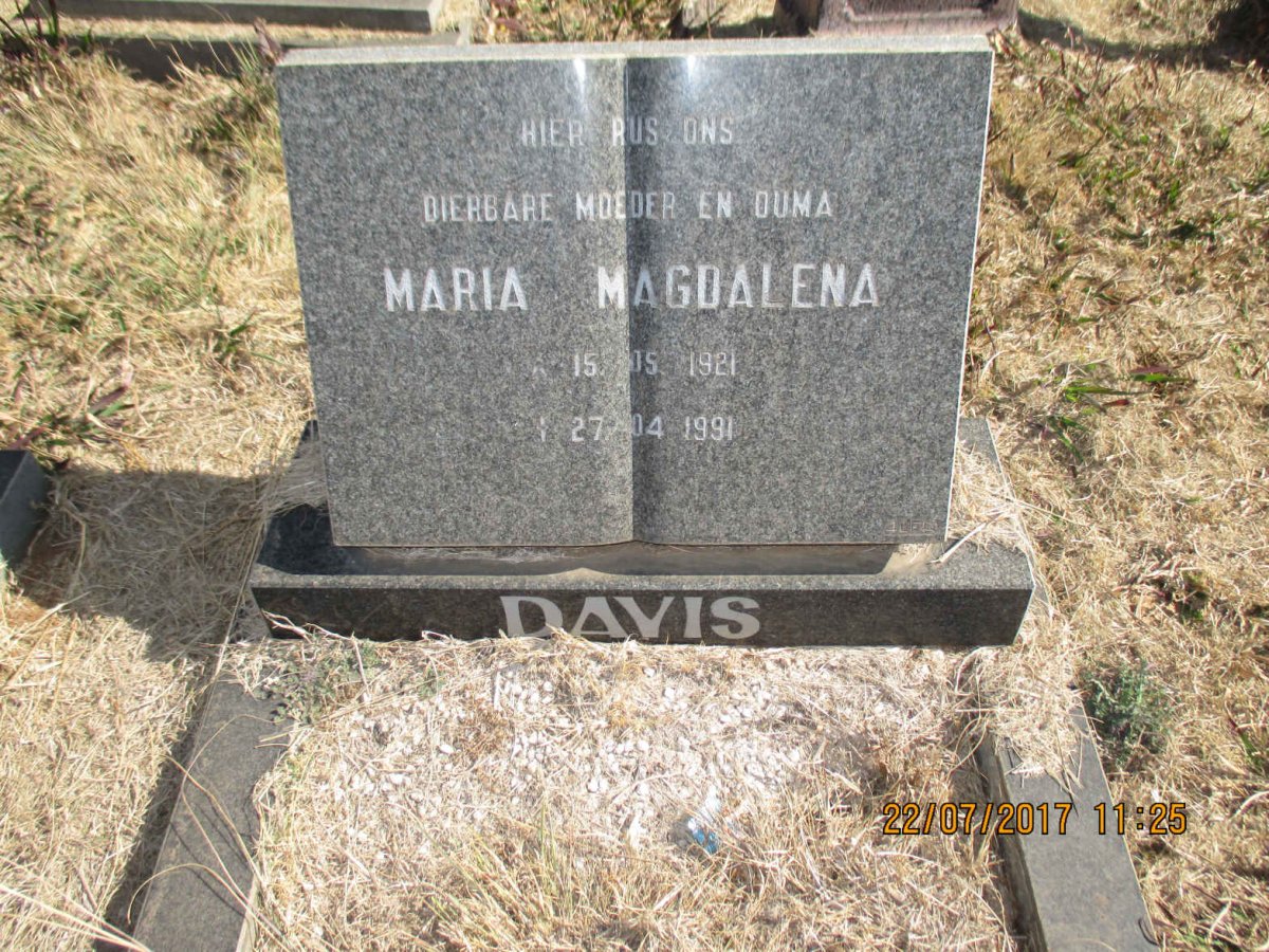 DAVIS Maria Magdalena 1921-1991