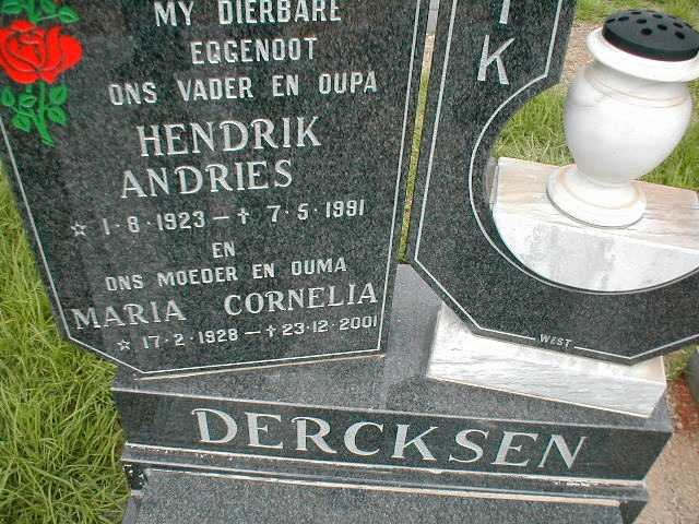 DERCKSEN Hendrik Andries 1923-1991 &amp; Maria Cornelia 1928-2001