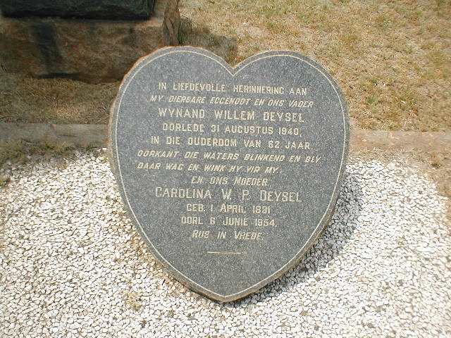 DEYSEL Wynand Willem -1940 &amp; Carolina W.P. 1881-1954
