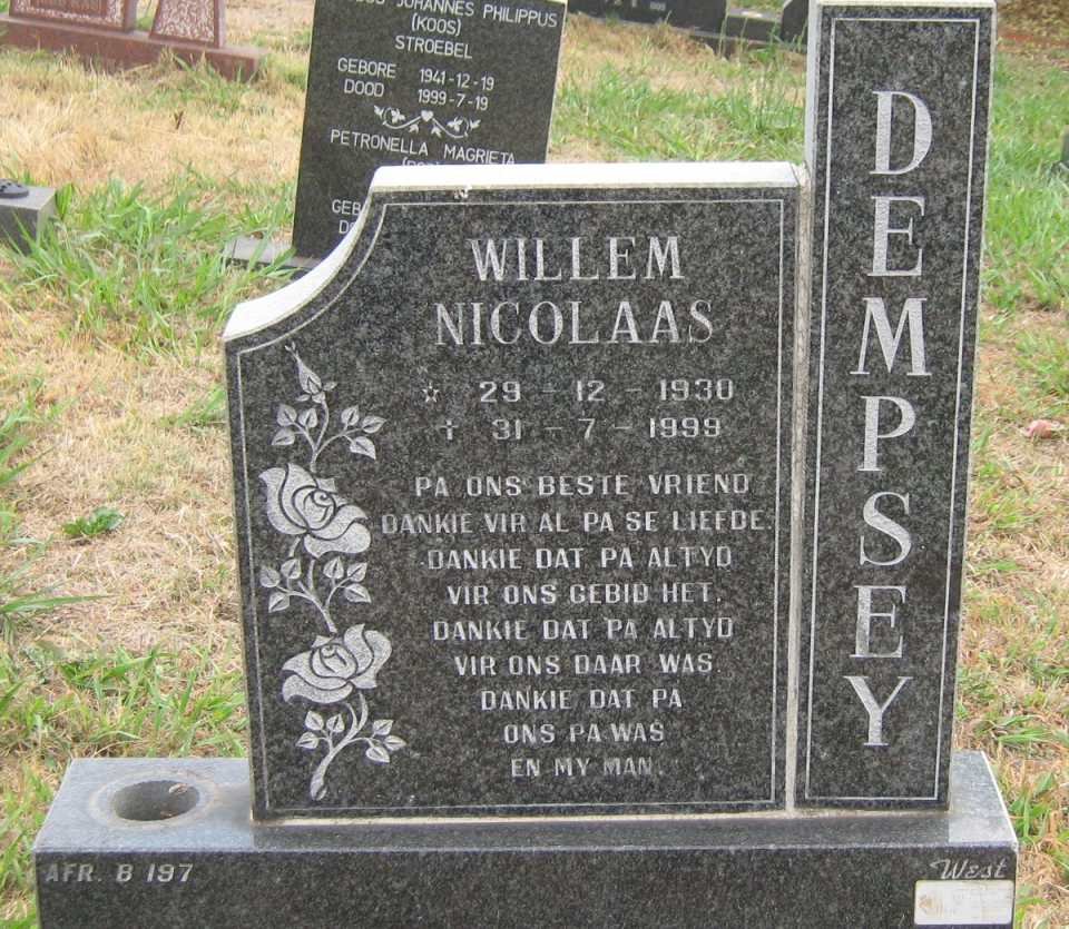 DEMPSEY Willem Nicolaas 1930-1999