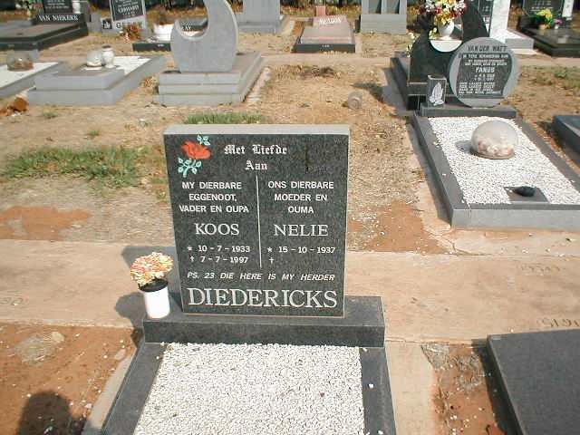 DIEDERICKS Koos 1933-1997 &amp; Nelie 1937-