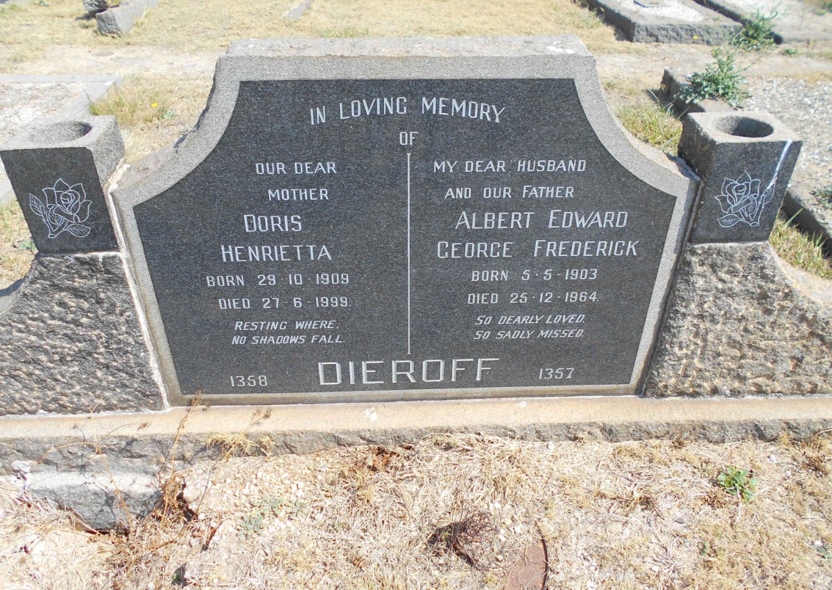 DIEROFF Albert Edward George Frederick 1903-1964 &amp; Doris Henrietta 1909-1999