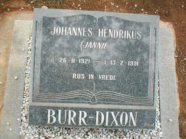 DIXON Johannes Hendrikus, BURR 1921-1991