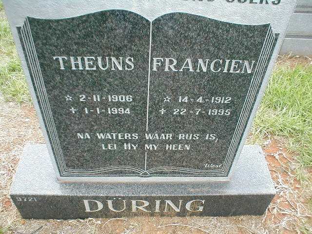 DURING Theuns 1906-1994 &amp; Francien 1912-1995