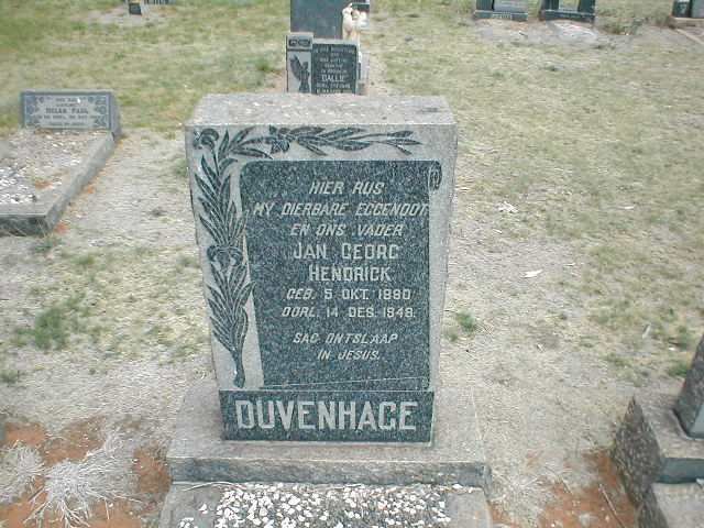 DUVENHAGE Jan Georg Hendrick 1880-1948