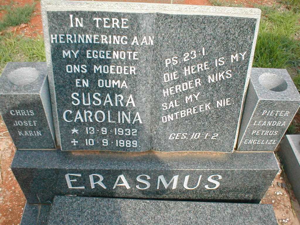 ERASMUS Susara Carolina 1932-1989