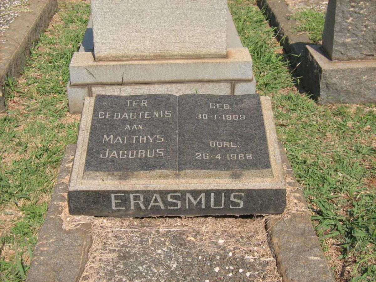ERASMUS Matthys Jacobus 1909-1968