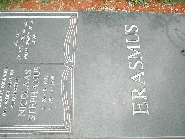 ERASMUS Nicolaas Stephanus 1922-1998