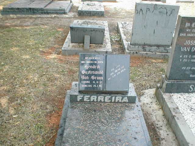 FERREIRA Hendrik Oostenwald van Graan 1917-1986