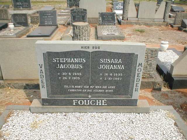 FOUCHÉ Stephanus Jacobus 1898-1975 &amp; Susara Johanna 1895-1967