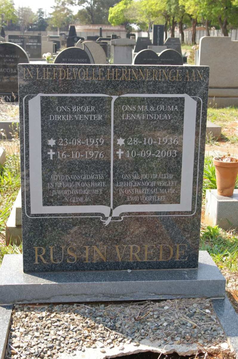 FINDLAY Lena 1936-2003 :: VENTER Dirkie 1959-1976