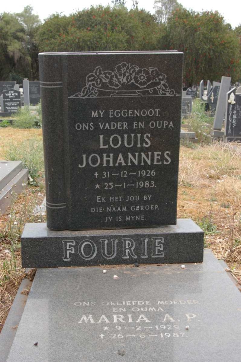 FOURIE Louis Johannes 1926-1983 &amp; Maria A.P. 1929-1987