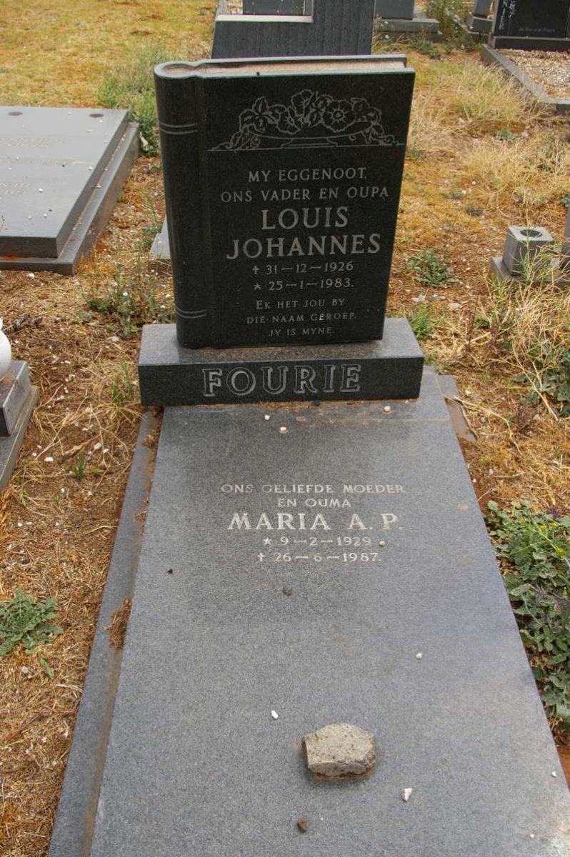 FOURIE Louis Johannes 1926-1983 &amp; Maria A.P. 1929-1987