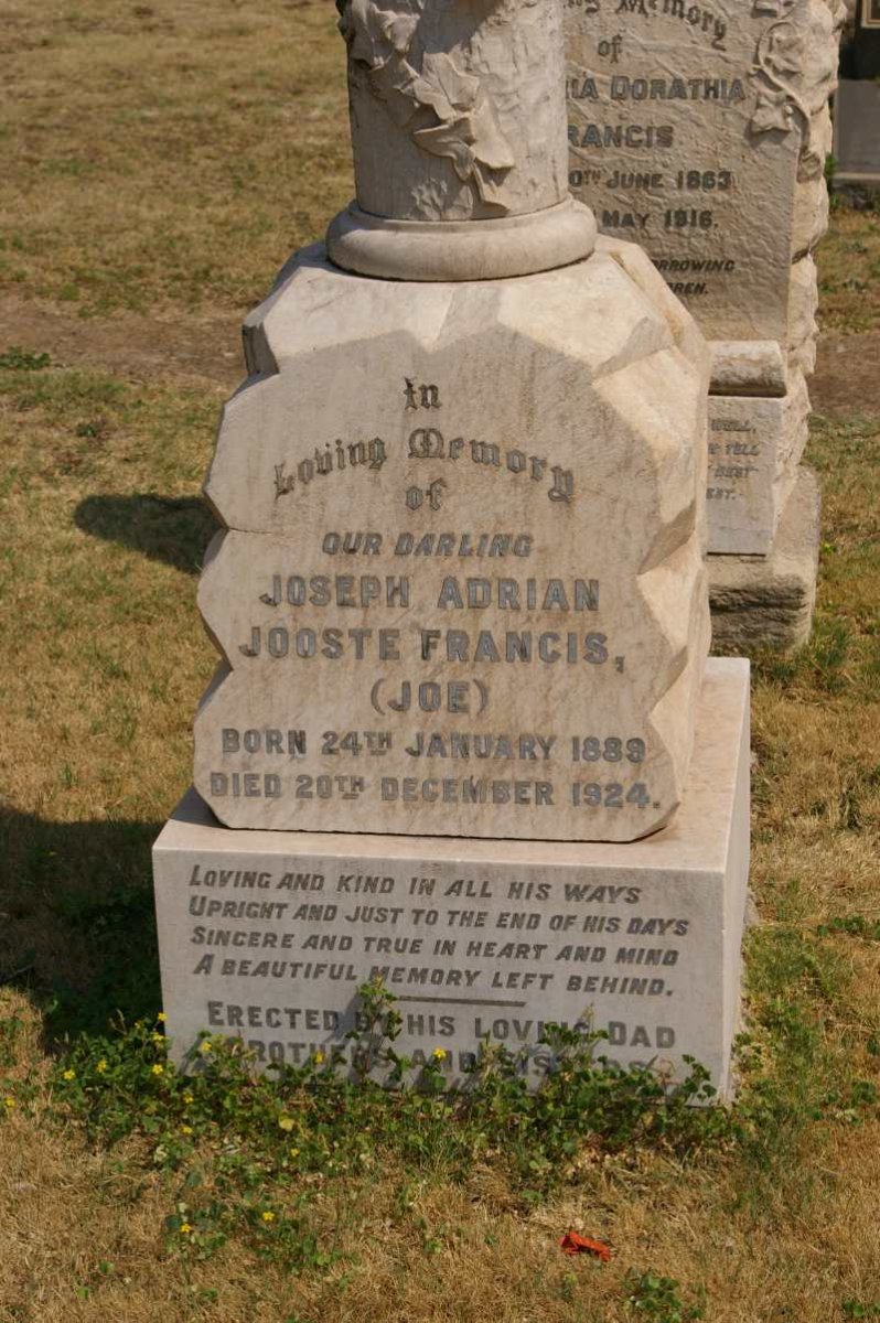 FRANCIS Joseph Adrian Jooste 1889-1924